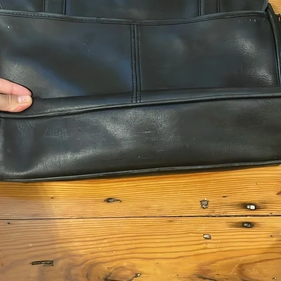 Coach Black Leather Messenger Travel Work Bag